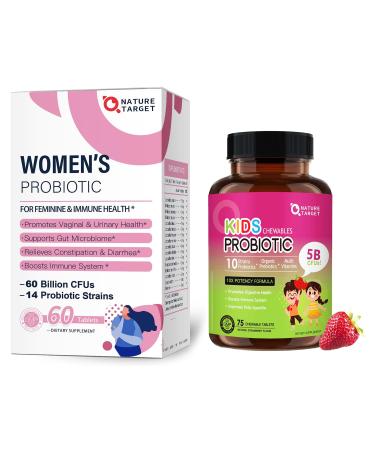 NATURE TARGET Probiotics-for-Women + Kids Probiotic Chewable