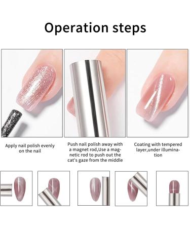 NICENEEDED Cat Eye Nail Magnet Tool Super Long Double Ended Nail Magnet Pen 3D Cat Eye Nail Polish Strong Magnet Wand Cat Eye Magnetic Stick for Handmade Nail Art 1 - Buy Online on GoSupps.com