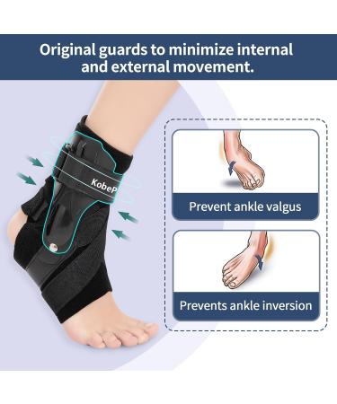 Buy Adjustable Ankle Brace with Side Stabilizers - Support for Sprains Achilles Tendon Plantar Fasciitis - Black Large - International Shipping Available - Buy Online on GoSupps.com
