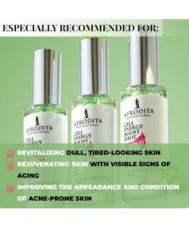 Afrodita Professional Cell Energy Boost Shot Facial Serum 30 ml skin microcirculation booster with 5 niacinamide algae and aloe revitalizes tired skin and refines the skin - Buy Online on GoSupps.com