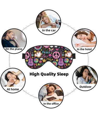 Peace Love and Dove Flower Power Sleep Mask | Adjustable Double-Sided Eye Mask | Soft Eye Covers for Shading & Reducing Eye Edema | International Shipping Available - Buy Online on GoSupps.com