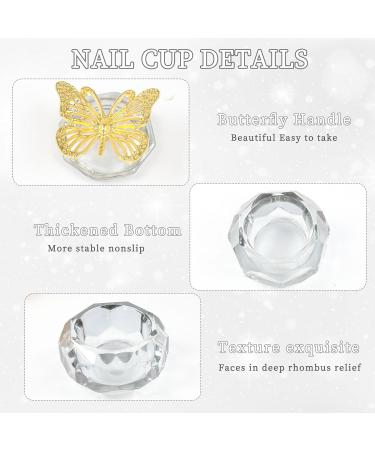 Buy Dappen Dish for Monomer - Acrylic Liquid Powder Nail Holder with Lid | Butterfly Glass Crystal Cup | Acetone Bowl for Salon & Home Use (Grey) - International Shipping Available - Buy Online on GoSupps.com