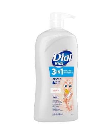 Dial Kids All-in-1 Body + Hair + Bubble Bath Peach Scent 32 Fl Oz Hypoallergenic Body Wash & Shampoo No Tears Formula for Kids 2+ Years No Parabens & Silicones 32 Fl Oz (Pack of 1) - Buy Online on GoSupps.com