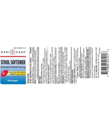 Docusate Sodium 100mg - 100 Gel Caps | Fast-Acting Constipation Relief - Buy Online on GoSupps.com