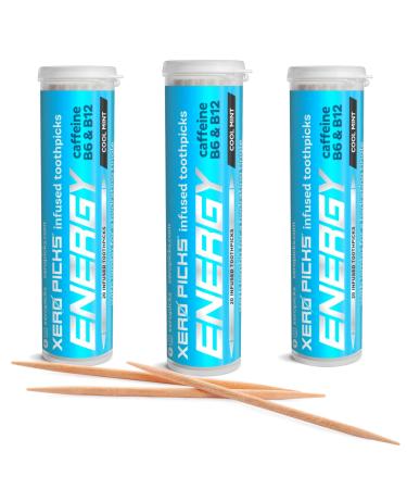 Xero Picks Energy Infused Flavored Toothpicks with Caffeine B12 and B6 (Cool Mint 3 Pack) Cool Mint 3 Pack - Buy Online on GoSupps.com