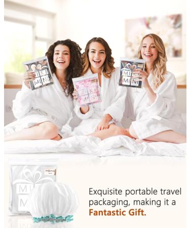 Mikimini White Shower Hood for Women & Girls - 2-Pack Double Waterproof Reusable & Washable Soft & Convenient - Buy Online on GoSupps.com