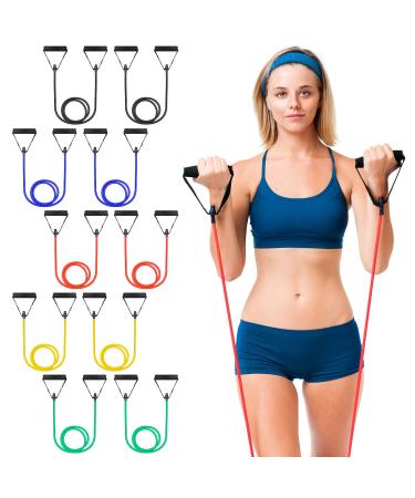 10 Pcs Resistance Bands with Handles Exercise Tube Band Resistance Bands Set Exercise Bands Stretch Bands for Man Woman Training Physical Therapy Workouts Fitness