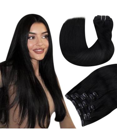 Hetto real hair extensions clip in remy clip in extensions real hair full of head extensions clip in hair recovery black #1 40 cm 120g 40 cm 2-1 #1 black - Buy Online on GoSupps.com