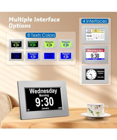 YKALL 8-Inch Digital Alarm Clock for Seniors | Calendar Day Watch for Dementia - International Shipping - Buy Online on GoSupps.com