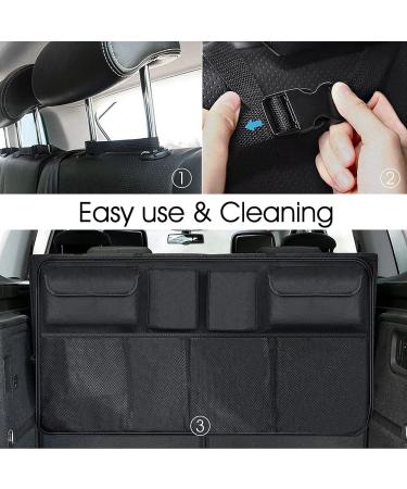 NALITARE Car Organiser - Multi-Pocket Seat Back Protectors & Travel Storage for Children - Durable Foldable Cargo Net - Black - Buy Online on GoSupps.com