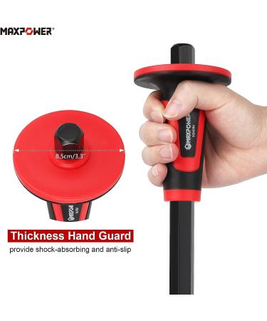 MAXPOWER 3PCS Masonry Chisel Set  11 inch Point Chisel and Flat Chisel  8 inch Brick Chisel  Tile Chisel Concrete Chisel with Thickness Hand Guard - Buy Online on GoSupps.com