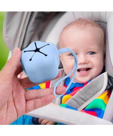 Kaxenig Silicone Pacifier Cover & Holder Case | Pentagram Shape Baby Pacifier Box with Lanyard - Blue - Perfect for Diaper Bags - Buy Online on GoSupps.com