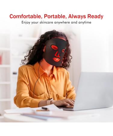 USUIELIGHT Led Face Mask Light Therapy 3 Colors Led Mask Face Mask LED Facial Mask Suitable for All Skin Types for Facial Care Black - Buy Online on GoSupps.com