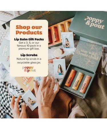 Poppy & Pout 100% Natural Lip Balm Gift Set - 3pk Oopsie Daisy | Hand-filled, Beeswax, Vitamin E, Coconut Oil | Cruelty Free | Cardboard Tube - Buy Online on GoSupps.com