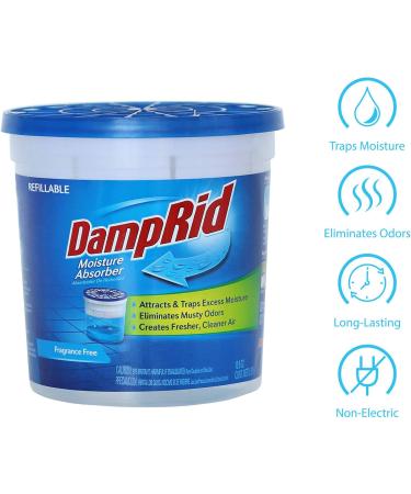 DampRid Fragrance Free Refillable Moisture Absorber - 10.5oz | Eliminate Humidity for Fresher Air | International Shipping Available - Buy Online on GoSupps.com