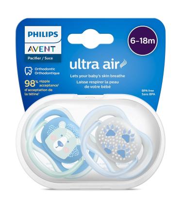 Philips Avent Ultra Air Pacifier 6-18 Months | Bear/Paw Design | 4-Pack SCF085/09 - Comfort & Style for Your Baby - Buy Online on GoSupps.com