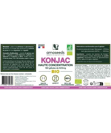 Organic Konjac Extra Strong | 3000mg Glucomannan | 180 Vegan Capsules | Weight Control Aid in Low Calorie Diet | Top Quality - Buy Online on GoSupps.com