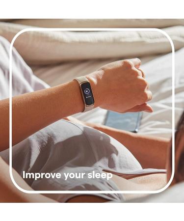 Fitbit Luxe Fitness Tracker with Stress Management, Sleep Tracking, Heart Rate - Lunar White/Soft Gold - One Size S/L Bands Included - Buy Online on GoSupps.com