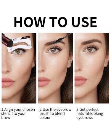 ALLROSE Eyebrow Stamp Stencil Kit | Waterproof Eyebrow Stamp & Stencils for Perfect Brows | Dark Brown | International Shipping Available - Buy Online on GoSupps.com