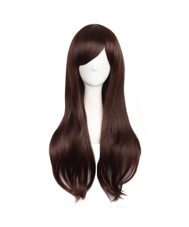 MapofBeauty 28" 70cm Long Curly Hair Ends Costume Cosplay Wig (Dark Brown) - Buy Online on GoSupps.com