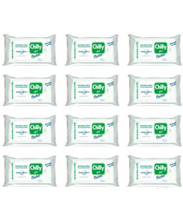 12 x wet wipes hygiene intimate Chilly Pocket wipes with gel formula fresh