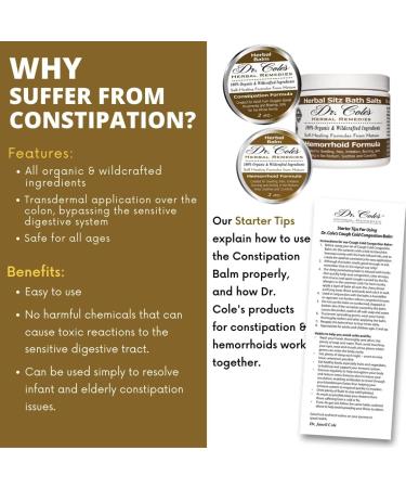 Dr. Cole s Organic Herbal Constipation Balm External Ointment for Comfort & Ease 100% Organic & Wildcrafted Ingredients Safe for All Ages & Pets Metal Twist-Off Jar 2 oz - Buy Online on GoSupps.com