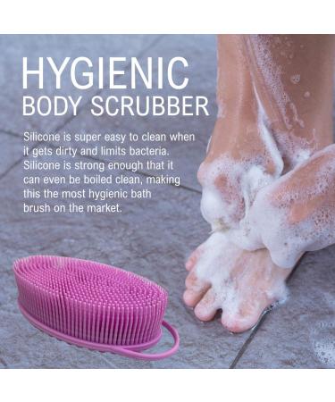Avilana Luffa Exfoliating Body Scrubber - 2-in-1 Antibacterial Silicone Shower Brush | International Shipping - Buy Online on GoSupps.com