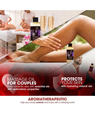LOVE PLAY Massage Oil Set for Sore Muscles & Relaxation - Vegan Body Oils with Essential Oils - 6.76 oz Each - Buy Online on GoSupps.com