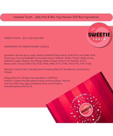 Sweetie Tooth Premium Jelly Pick & Mix 1kg Hamper Gift Box - Jelly Pick & Mix Sweets for Birthday Easter Christmas Kids Present Thank You Congratulations - Buy Online on GoSupps.com