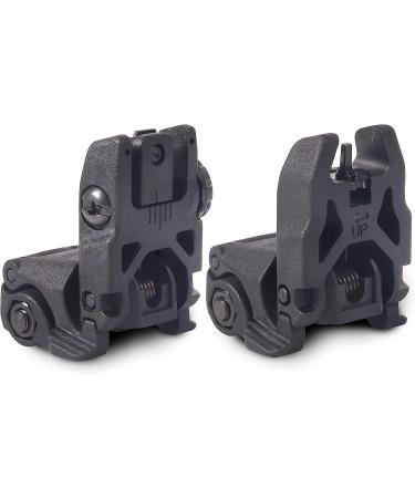 Levien Gen II MB-US Front & Rear Flip Up Sight - Black | Picatinny/Weaver Rail Mount - Buy Online on GoSupps.com