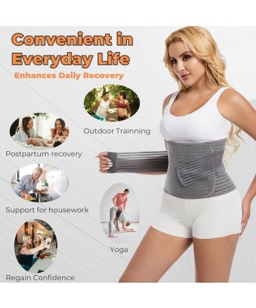 Reian Postpartum Belly Band | Abdominal Binder for Post Surgery Recovery | Waist Compression Wrap for Tummy Tuck & C-Section Support | Unisex Gray One Size - Buy Online on GoSupps.com