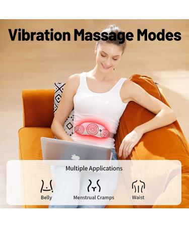 Cordless Heating Pad for Menstrual Cramps | 4 Heat Levels & 4 Massage Modes | Portable Women's Massager for Back & Belly Pain - Pink - Buy Online on GoSupps.com