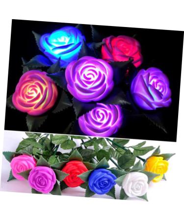 LIFKICH 6pcs Silk Roses Valentines Day Gift Romantic Candles Artificial Rose Never Withered Rose Red Home Decor Wishing Bottle Rose Gifts Eternal Rose Lamp Blue Gifts Led Blue Rose Blue 40X10X10cm - Buy Online on GoSupps.com
