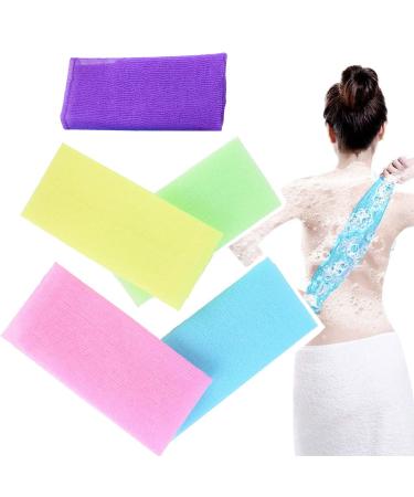 Paifeancodill nylon exfoliating bath towel 5 Pcs Korean Back Wash bath towel 35 Inch Skin Beauty bath towel Body Scrubber Net Washcloth Back Scrubber For Shower Cloth Skin Scrubber Exfoliating Cloth