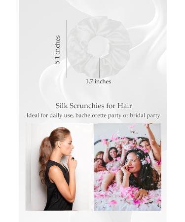 MEIKLE Silky Robes for Women Party Wedding Short Floral Kimono with Blindfold Hair Bands Elastic Hair Scrunches Cs-white S/M - Buy Online on GoSupps.com