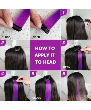 12 Pieces Colored Hair Extensions Clips - Colorful Straight Hairpieces for Girls & Women | Party Highlight Wigs - Buy Online on GoSupps.com