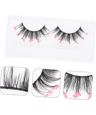 Ipetboom 4 Pairs Sequin False Eyelashes Cosmetic Lashes Faux Eyelashes Long Reusable Lashes Long Thick Eyelashes Exaggerated Eyelashes Fluffy Pink Chemical Fiber Extend Make up 3d - Buy Online on GoSupps.com