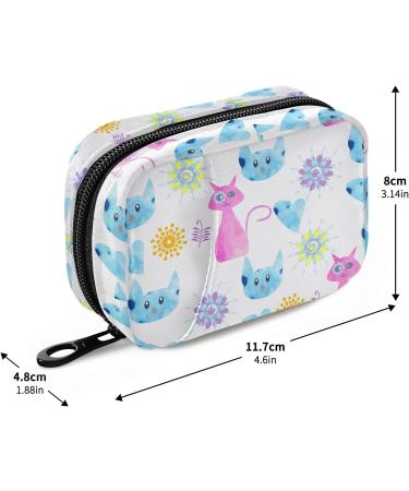 Naanle Watercolor Floral Cats Pill Box - 7 Day Travel Organizer | Compact Vitamin & Supplement Holder - Buy Online on GoSupps.com