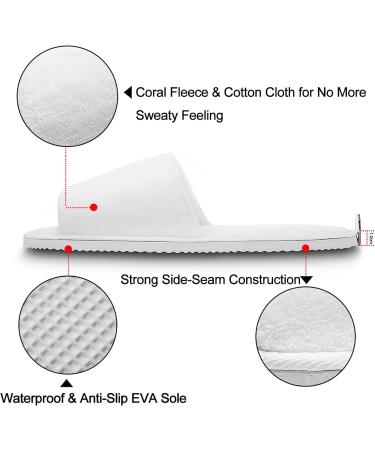 AhFulife Disposable White Slippers - 5 Pairs Unisex Terry Spa & Hotel Shoes for Women & Men (EU 36/38) - Buy Online on GoSupps.com