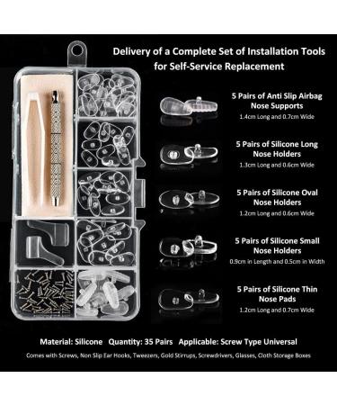 36-Piece Glasses Repair Set Silicone Nose Pads Anti-Slip Nasal Pads & Screws for Comfortable Eyewear - Buy Online on GoSupps.com