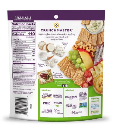 Crunchmaster Grain Free Crackers - Mediterranean Herb 3.54 oz | Gluten-Free Snack - Buy Online on GoSupps.com