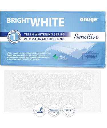 Onuge Bright White Sensitive Bleaching Strips - Professional Tooth Whitening for Sensitive Teeth - 14-Day Anti-Slip Peroxide-Free Formula - Buy Online on GoSupps.com