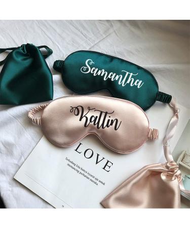 Custom Satin Sleep Eye Mask Personalized Name Bridesmaid Gift Bachelorette Hen Party Favors Christmas Gift Stocking Stuffers Mother's Gift