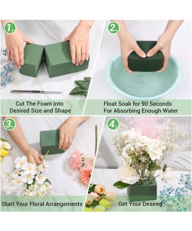 6 Pcs Larger Floral Foam Blocks 9L x 4.3W x 3H - Wet/Dry Green Foam for Weddings, Birthdays, Home Decor - Buy Online on GoSupps.com