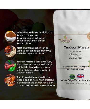 Premium Tandoori Masala Powder by Spices&herbsuk - Perfect for Vegetables, Meat & Chicken - 250g - Buy Online on GoSupps.com