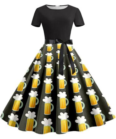 Kavitoz Ladies Black Dirndl Dress - Traditional Bavarian Festival Costume Summer Dress & Cosplay Outfit - Buy Online on GoSupps.com