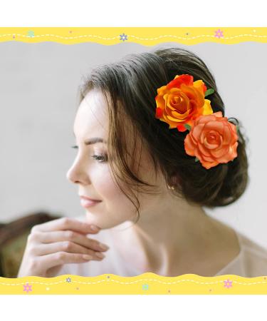 15-Piece Multicolor Rose Flower Hairpin Set - Medium Size Hair Clip & Brooch in Stylish Colors - Buy Online on GoSupps.com