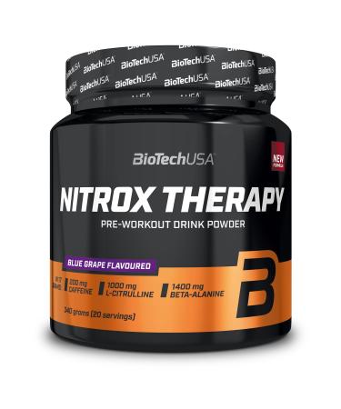 BioTechUSA Nitrox Therapy | With Vitamin B6 Magnesium and Caffeine | 16 Active Ingredients | Gluten Free Lactose Free 340 g