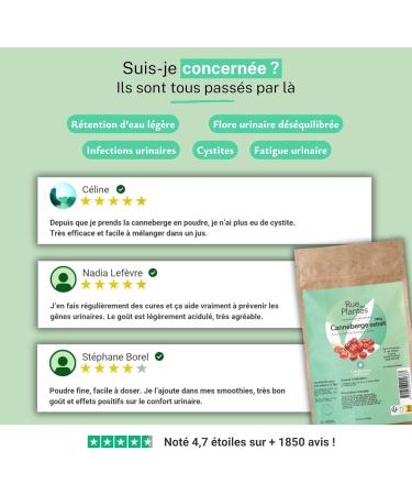 Canneberge Extrait 5% Poudre 500 g Source d Antioxydants Naturels Soutient le Confort Urinaire & la Protection Cellulaire | Conditionn e en France RUE DES PLANTES - Buy Online on GoSupps.com