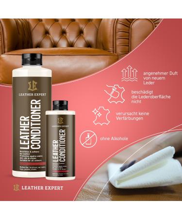  Leather Expert Conditioner for smooth leather 1000 ml Leather lotion provides softness and shine Leather care for leather sofas couches and upholstery Car care product without - Buy Online on GoSupps.com